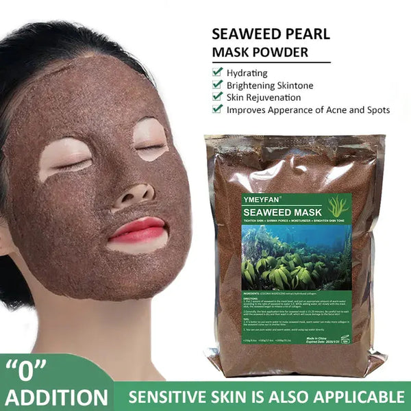 Natural Algae Seed Seaweed Mask for Whitening Peeling Mask Nano Pure Pearl Powder Shrink Pores Anti Acne Female Beauty Skin Care - BEAUTIRON