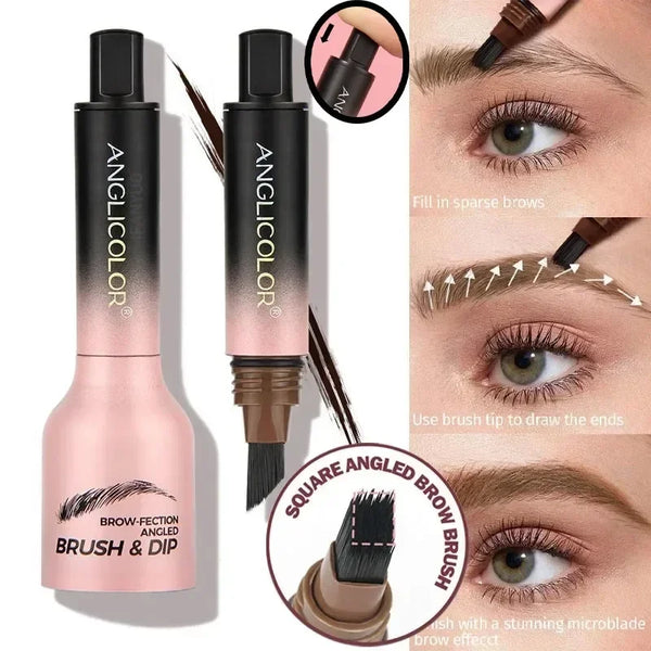 3D Wild Eyebrow Pencil Microblading Eyebrow Tint Pen Square Angled Brush Brow Dye Cream Anti-smudge Waterproof Multifunction