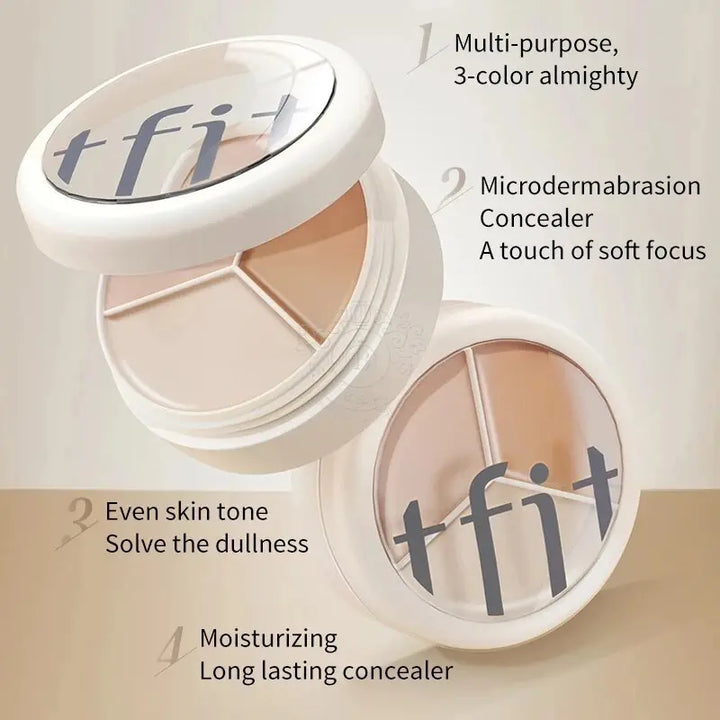 TFIT 3 Colors Concealer Palette Professional Makeup Face Eye Contour Face Spot Concealer Dark Circle Correcting Face Makeup - BEAUTIRON