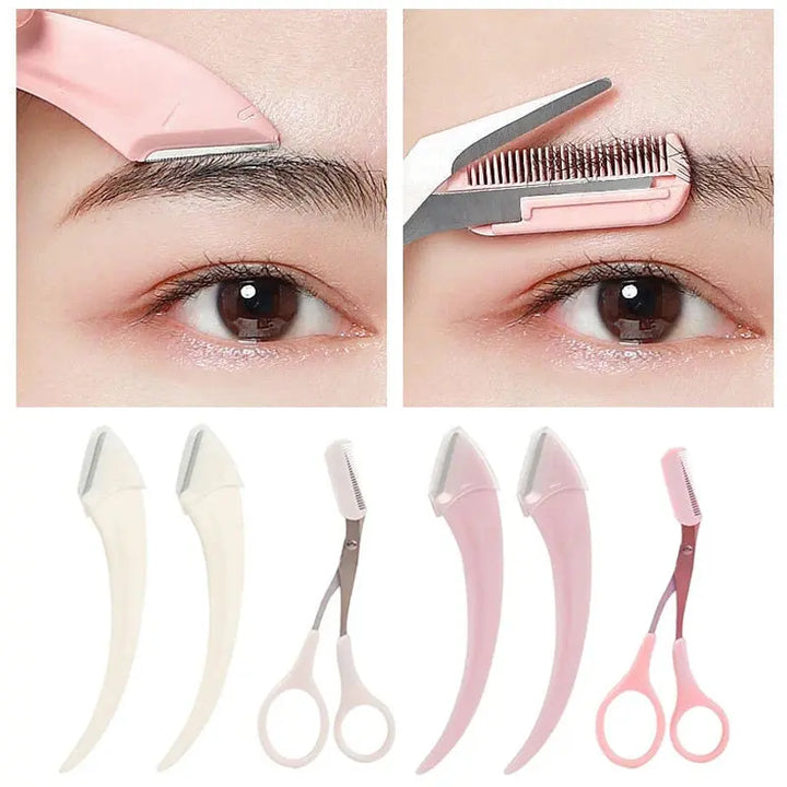 Eyebrow Trimming Knife Eyebrow Face Razor For Women Professional Eyebrow Scissors With Comb Brow Trimmer Scraper Accessories - BEAUTIRON