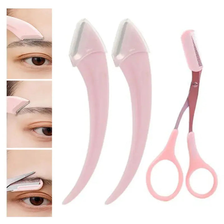 Eyebrow Trimming Knife Eyebrow Face Razor For Women Professional Eyebrow Scissors With Comb Brow Trimmer Scraper Accessories - BEAUTIRON