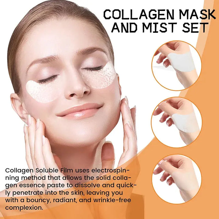 High-Protein Collagen Facial Film Fades Dark Circles Eye Bags Eye Mask Light Fine Lines Lifting and Firming Water-Soluble Mask - BEAUTIRON