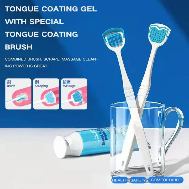 Tongue Cleaner Gel with Brush: Healthy Oral Hygiene - BEAUTIRON