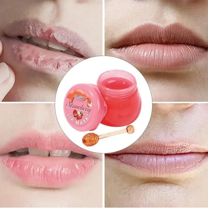 Lip Plumper Masque Strawberry Flavor Lip Masque For Dry Cracked Lips Skincare Lip Oils Lip Balm Moisturizing Lip Care Masque - BEAUTIRON