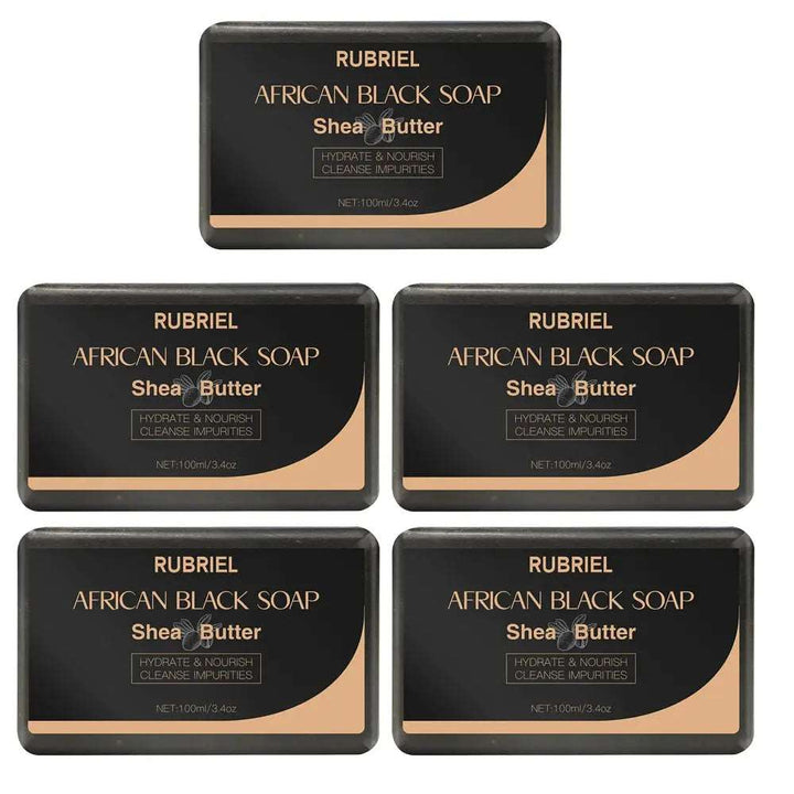 100g AFRICAN BLACK SOAP Shea Butter Bar Moisturizing Acne Treatment Cleanser for Clear Skin Care Deep Cleaning Glowing - BEAUTIRON