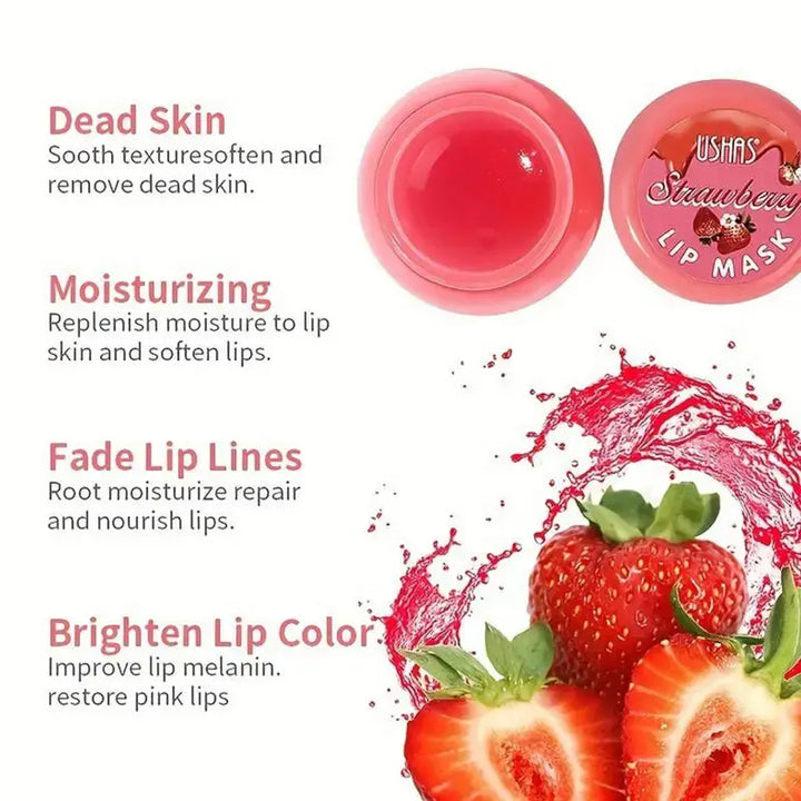 Lip Plumper Masque Strawberry Flavor Lip Masque For Dry Cracked Lips Skincare Lip Oils Lip Balm Moisturizing Lip Care Masque - BEAUTIRON