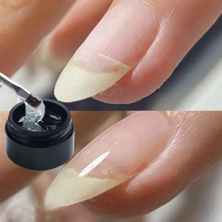 Demonstration of the strong repair extension capabilities of Armor Nail Gel for resilient and durable nails.