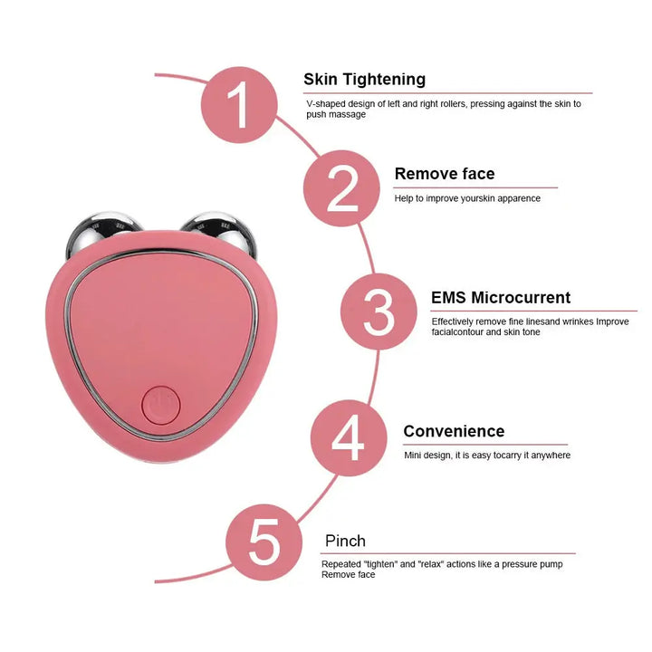 EMS Face Lifting Machine Facial Massager Microcurrent Roller Skin Tightening Rejuvenation Beauty Charging Facial Anti Wrinkle - BEAUTIRON