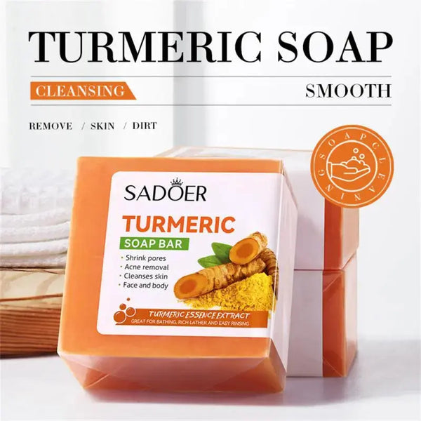 Natural Handmade Soap Clean Cutin Turmeric Soap Oil Control Removal Acne Skin Care Soap Body Care 100g Whitening Soap - BEAUTIRON