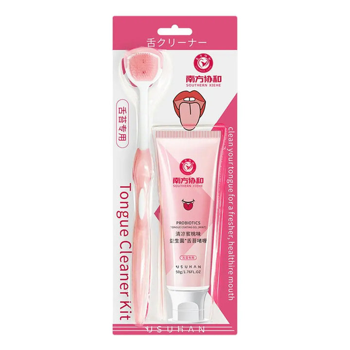 Tongue Cleaner Gel with Brush: Healthy Oral Hygiene - BEAUTIRON