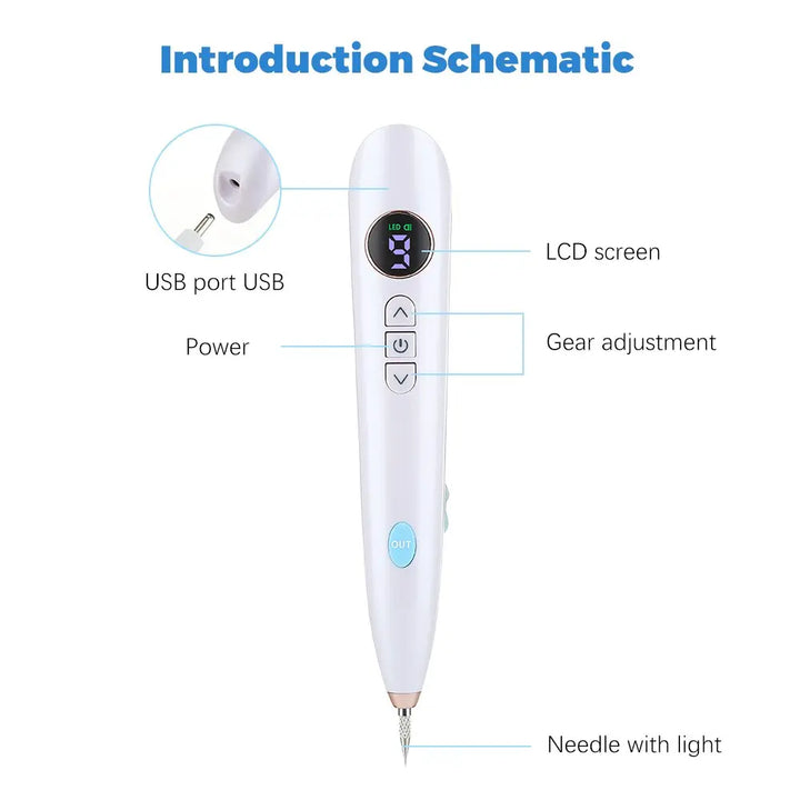 Mole Spot Scanning Pen Needle Light LED Screen 9-speed Tattoo Removal Plasma Pen Beauty Instrument - BEAUTIRON