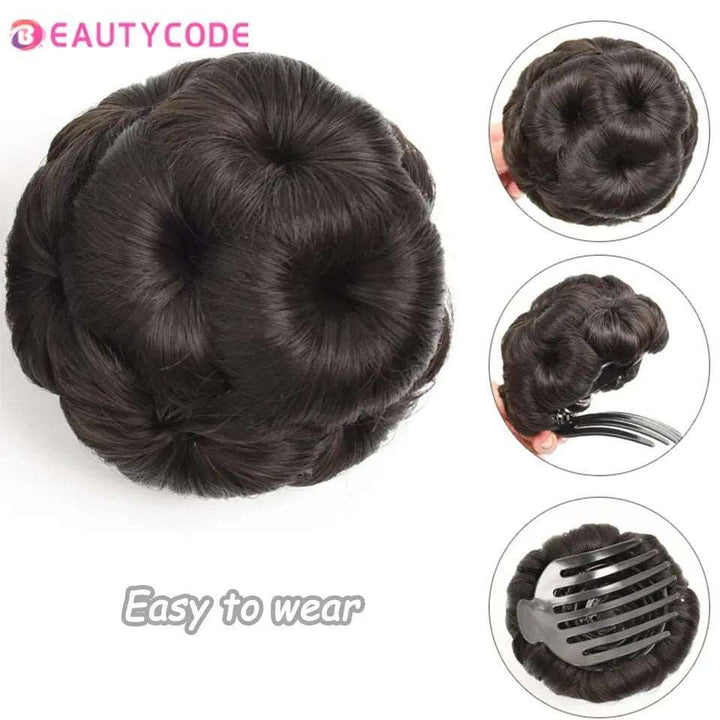 BEAUTYCODE Synthetic Claw Clip-In Chignon in Elegant Black Shade