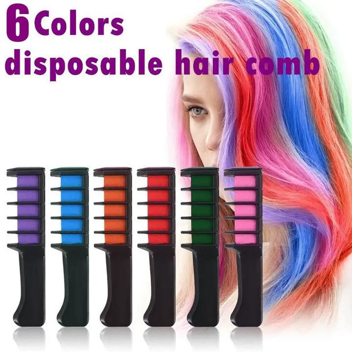 Temporary Mini Disposable Crayons Hair Color Dyeing Mascara Dye Chalk Box With Brush - Zera