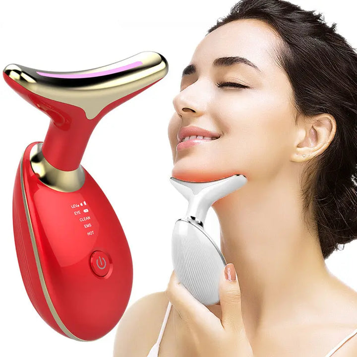 EMS Thermal Neck Lifting And Tighten Massager Electric Microcurrent Wrinkle Remover - BEAUTIRON