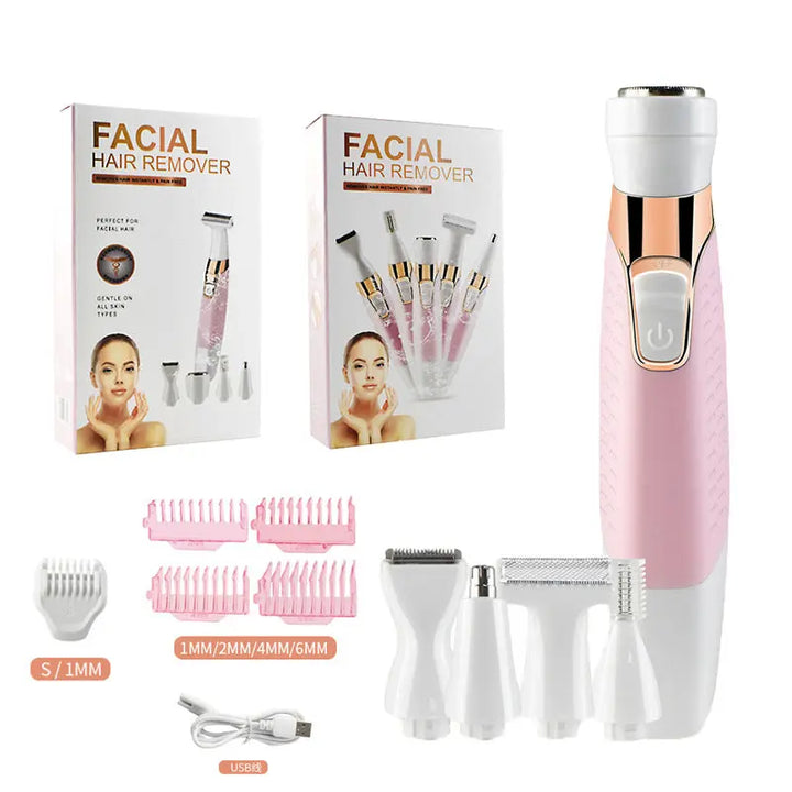 Electric Hair Removal Device Female USB Shaver 5 In 1 Eyebrow Trimmer - BEAUTIRON