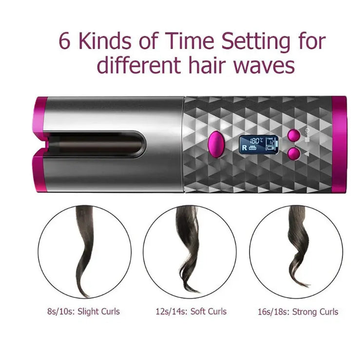 Cordless Rotating Hair Curler - Zera