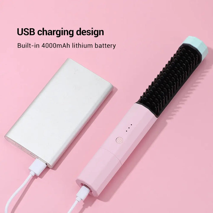 Multi-Purpose Hair Straightener with long-lasting battery power for portable styling.